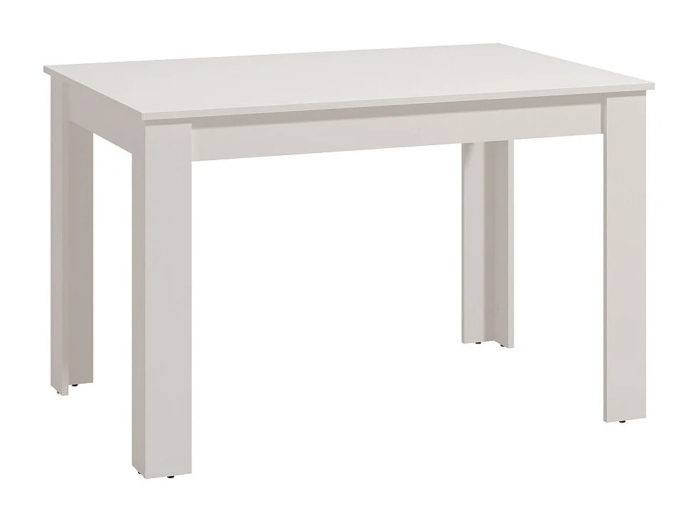 Mesa de comedor extensible de 76x120-160x80 cm de tablero laminado sintético blanco Nerea
