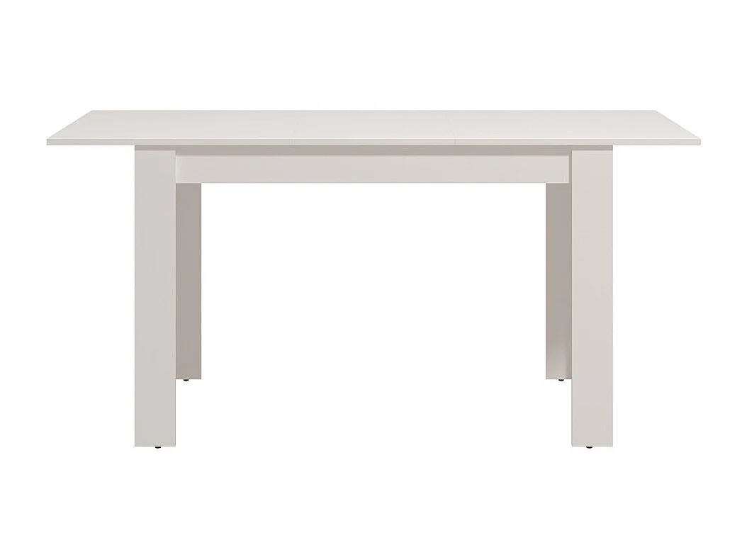 Mesa de comedor extensible de 76x120-160x80 cm de tablero laminado sintético blanco Nerea