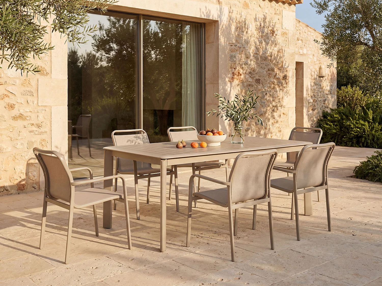 Table de jardin extensible en aluminium L.205/286.5cm - Taupe - VELYRA de MYLIA