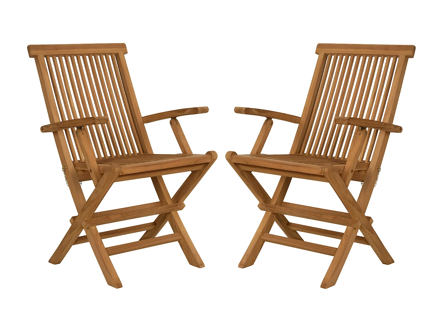 Lot de 2 fauteuils pliants  - Teck - BYBLOS II de MYLIA