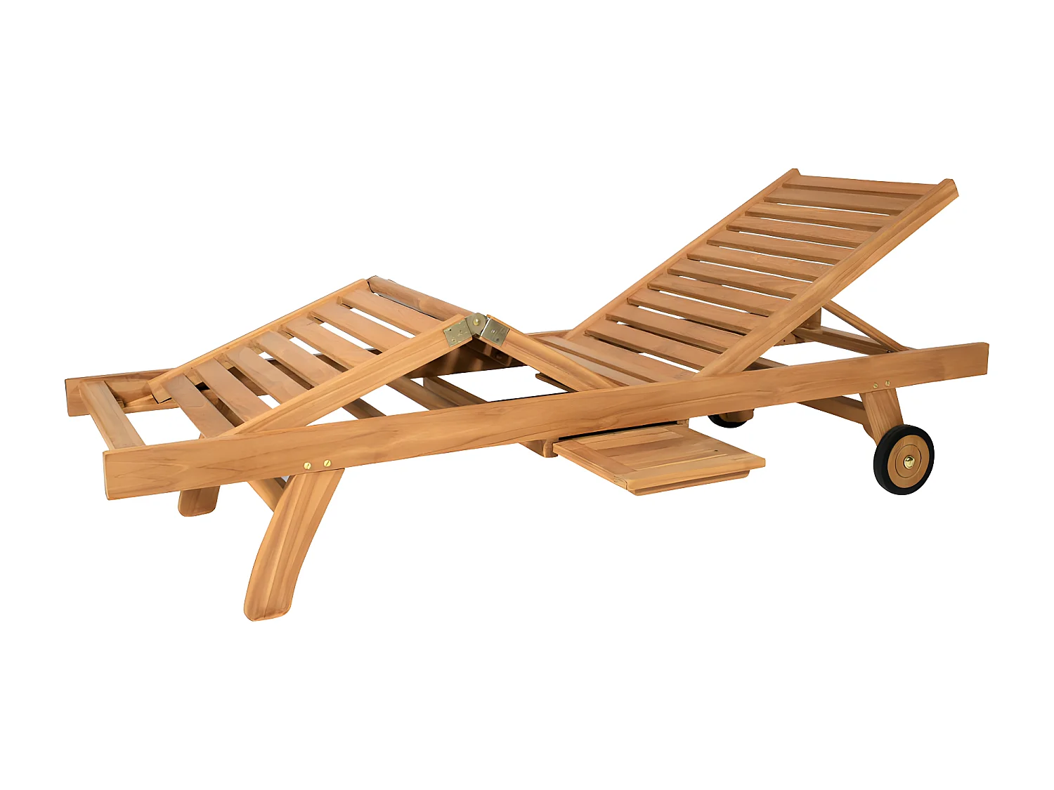 Bain de soleil multipositions  en teck - Naturel clair - BYBLOS II de MYLIA