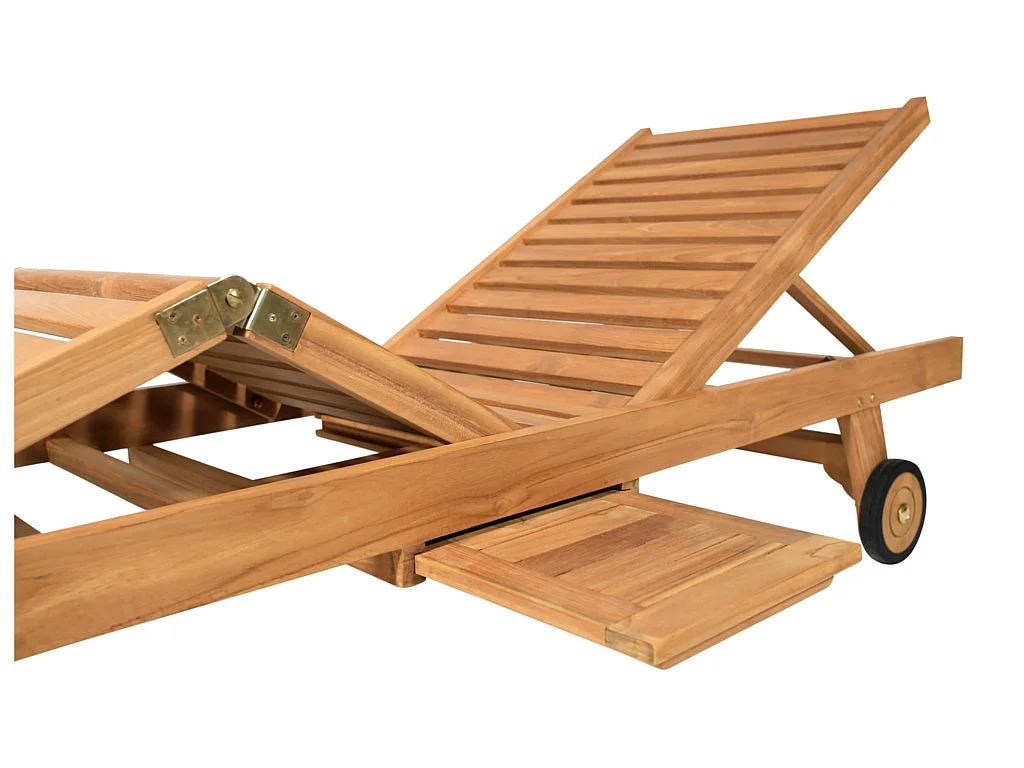 Bain de soleil multipositions  en teck - Naturel clair - BYBLOS II de MYLIA