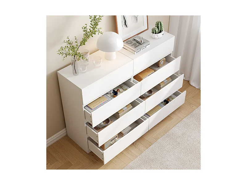 Commode 4 Tiroirs - avec mécanisme de fermeture en douceur - meuble de rangement - 70x40x96cm