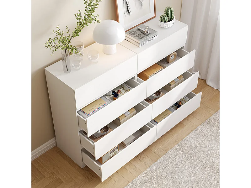 Commode 4 Tiroirs - avec mécanisme de fermeture en douceur - meuble de rangement - 70x40x96cm