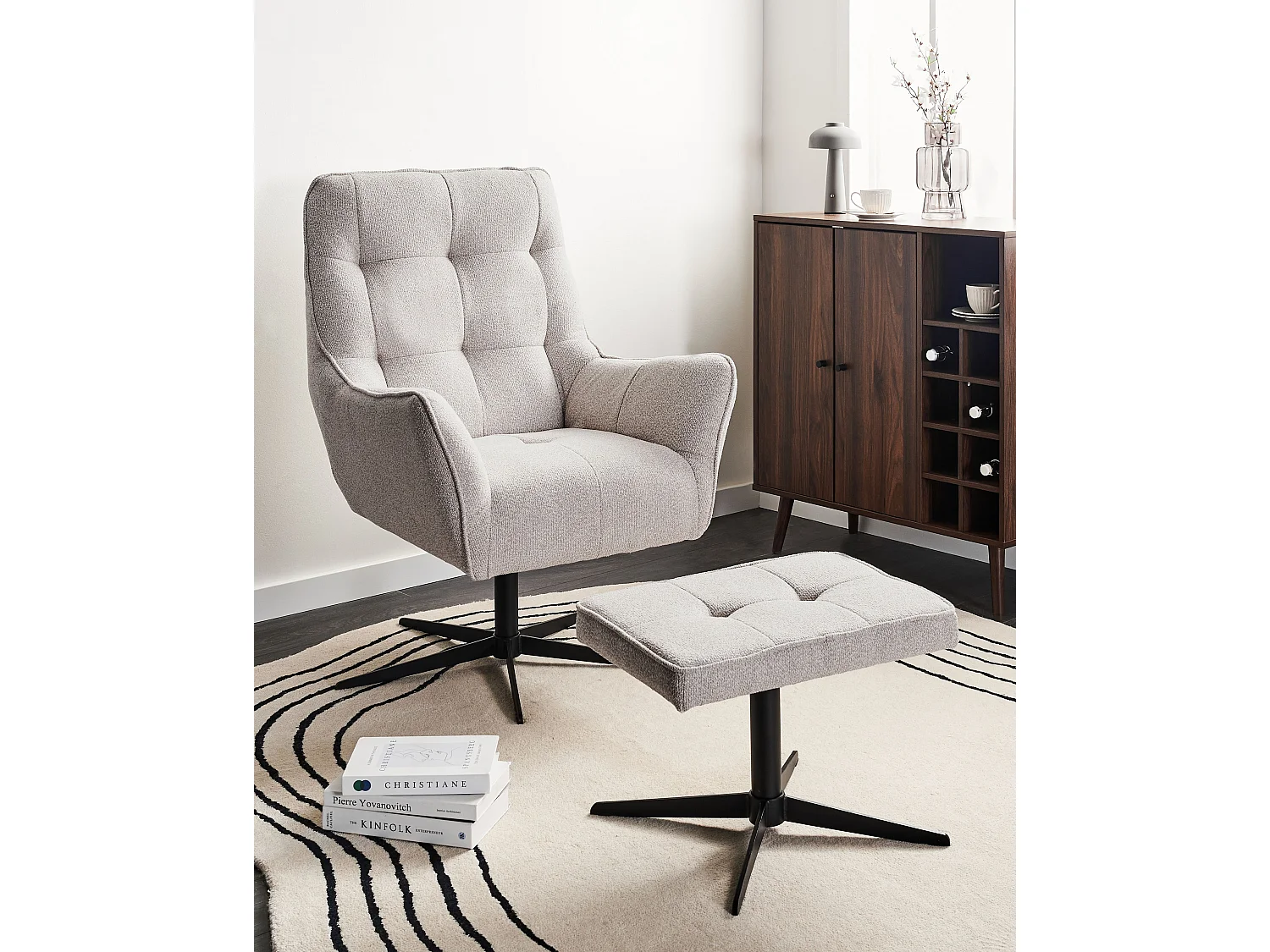 Fauteuil pivotant MOLLE II Tissu Beige clair