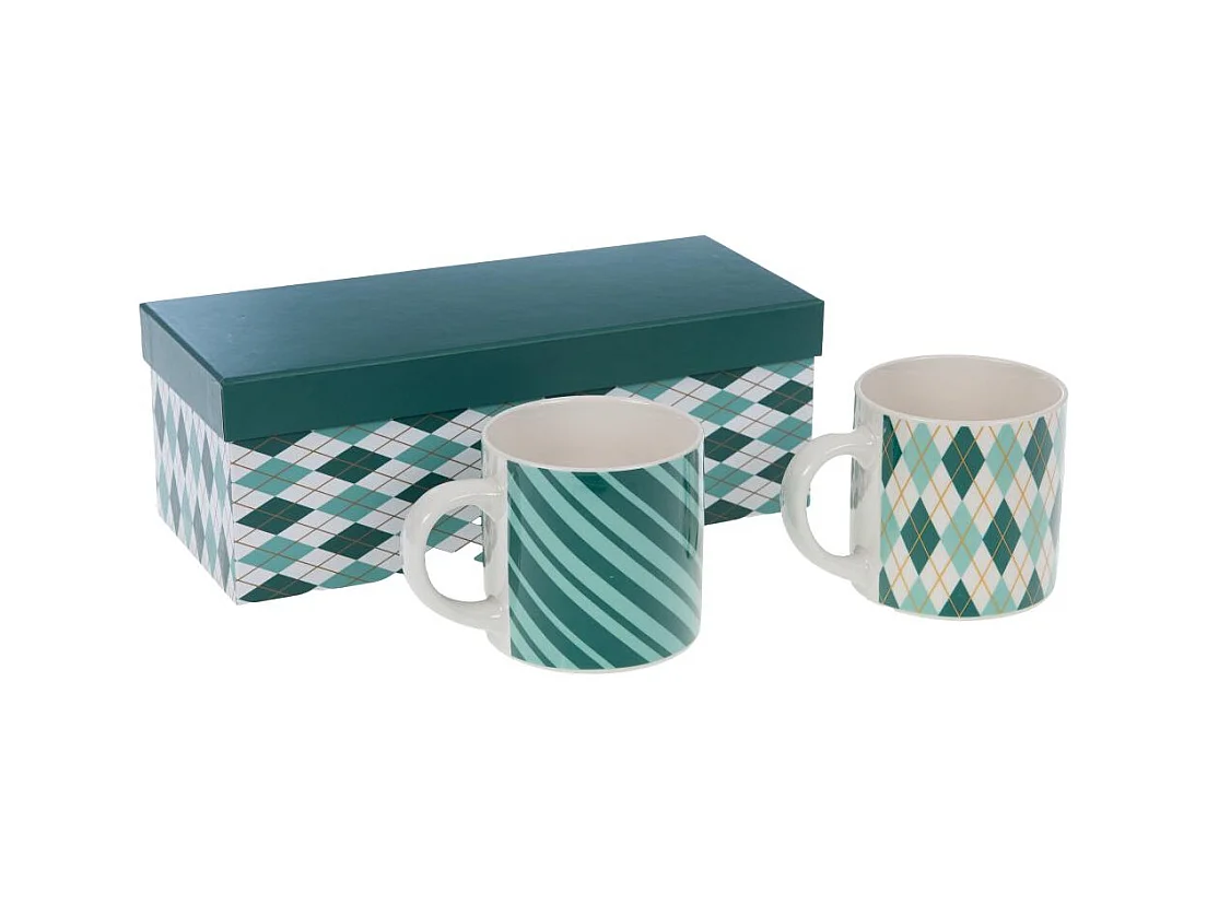 Coffret 2 mugs bleus Santa