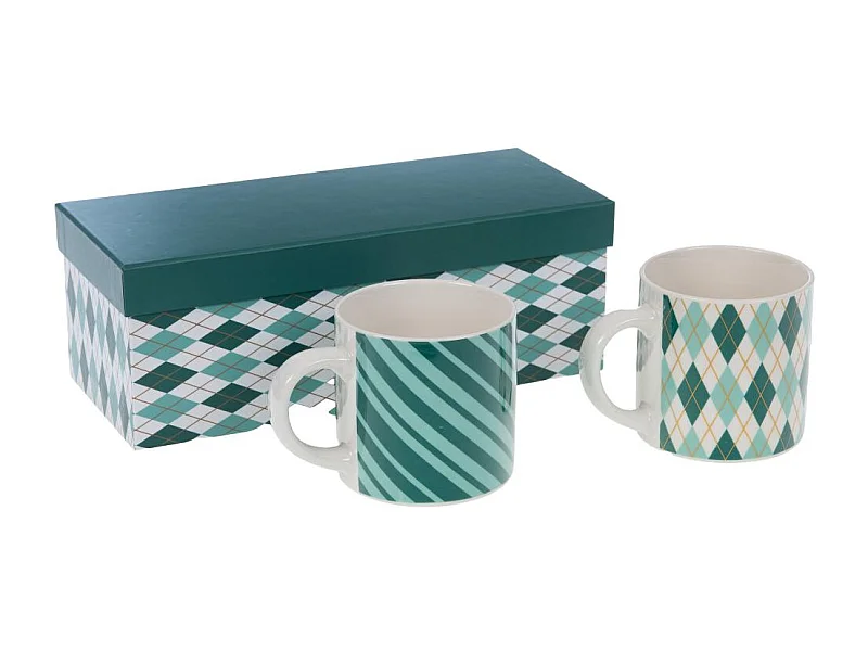 Coffret 2 mugs bleus Santa