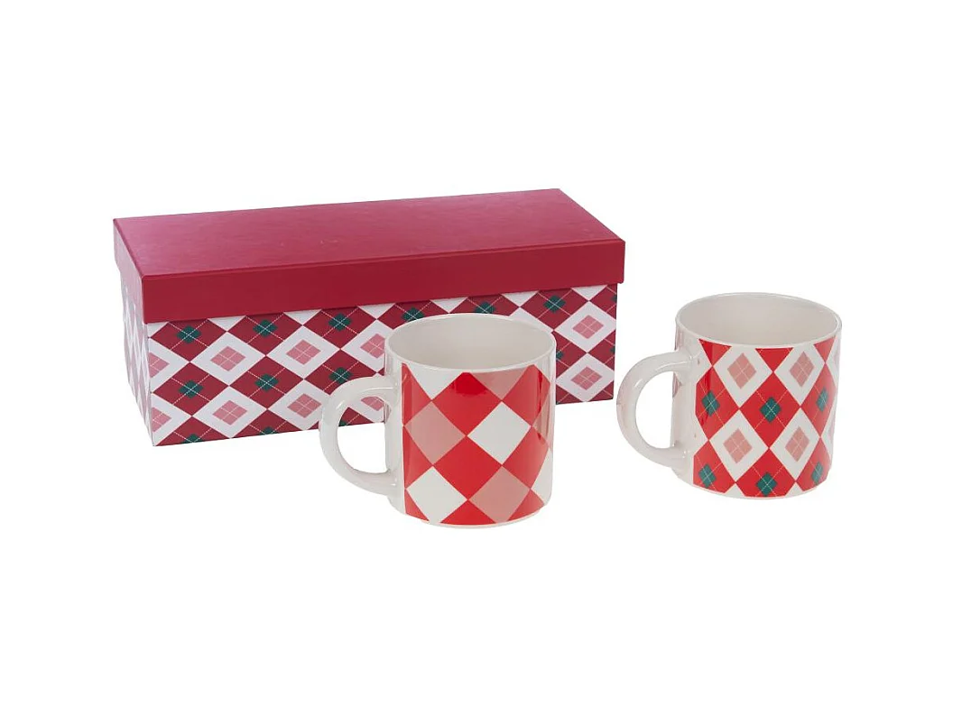 Coffret 2 mugs rouges Santa