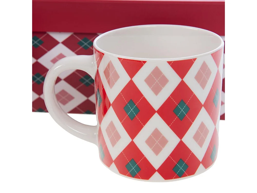 Coffret 2 mugs rouges Santa