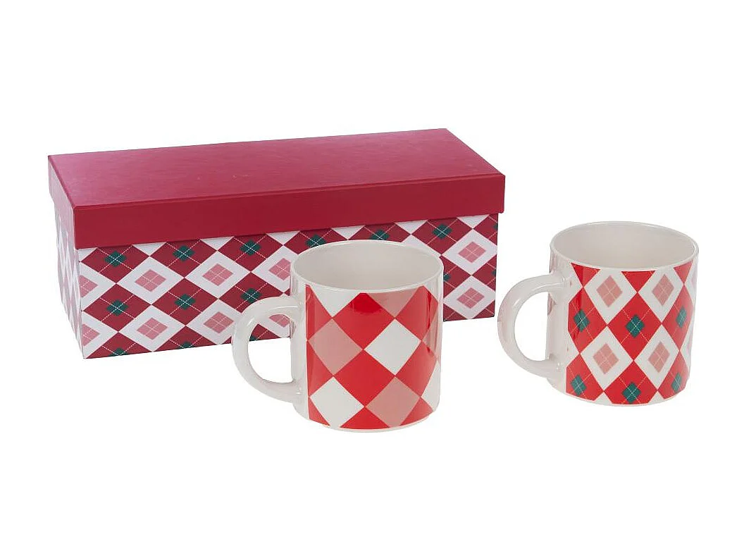 Coffret 2 mugs rouges Santa