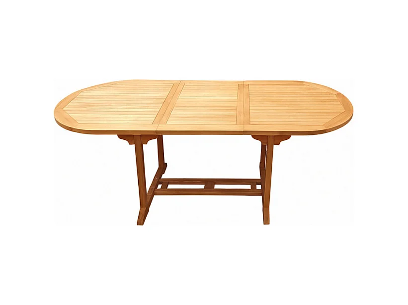 Table de jardin ovale extensible 180/240 cm teck massif – ANCOLIE