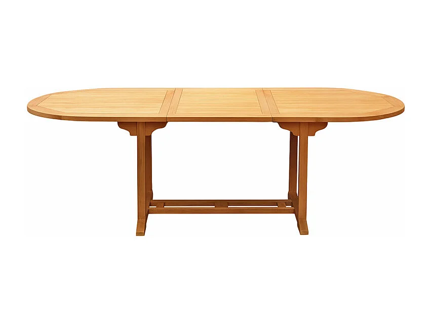 Table de jardin ovale extensible 180/240 cm teck massif – ANCOLIE