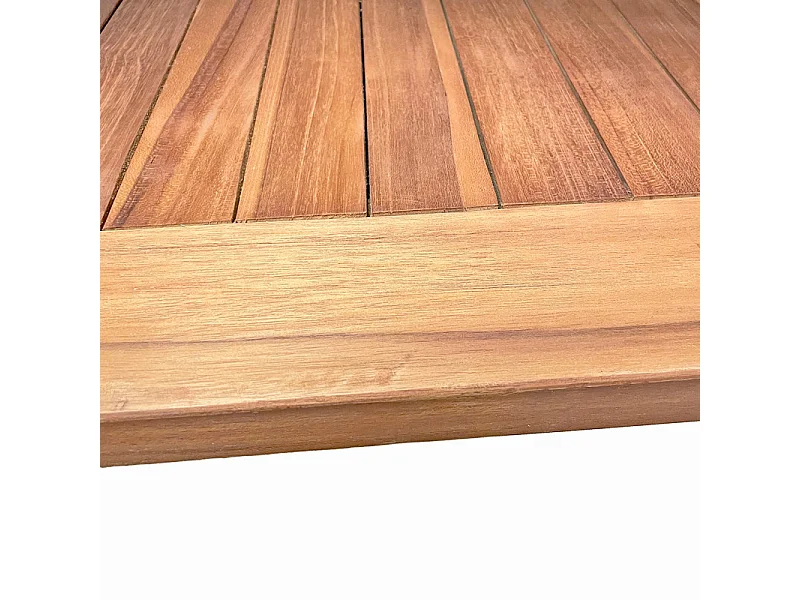 Table de jardin carrée 150 x 150 cm pliante en teck massif - ANCOLIE