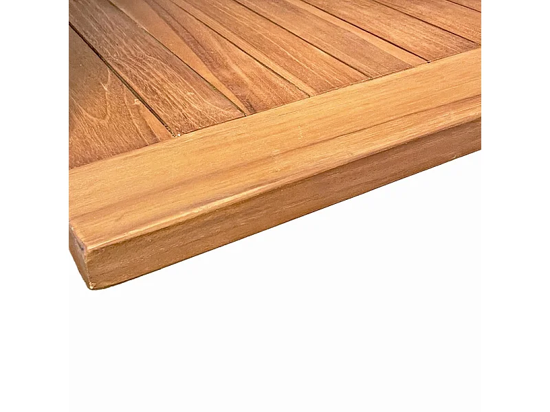 Table de jardin carrée 150 x 150 cm pliante en teck massif - ANCOLIE