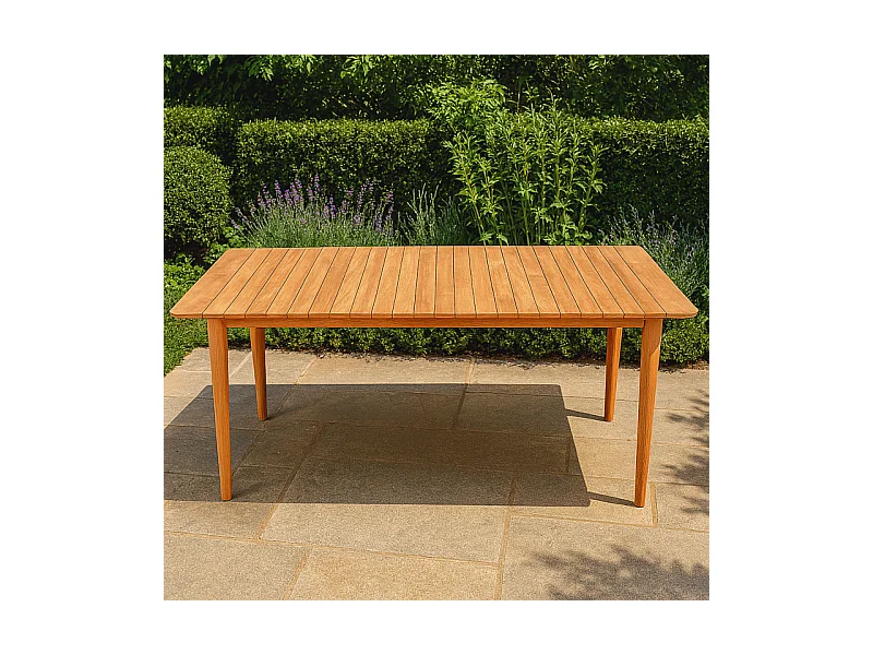 Table de jardin rectangulaire 150 cm bois de teck massif - ANCOLIE