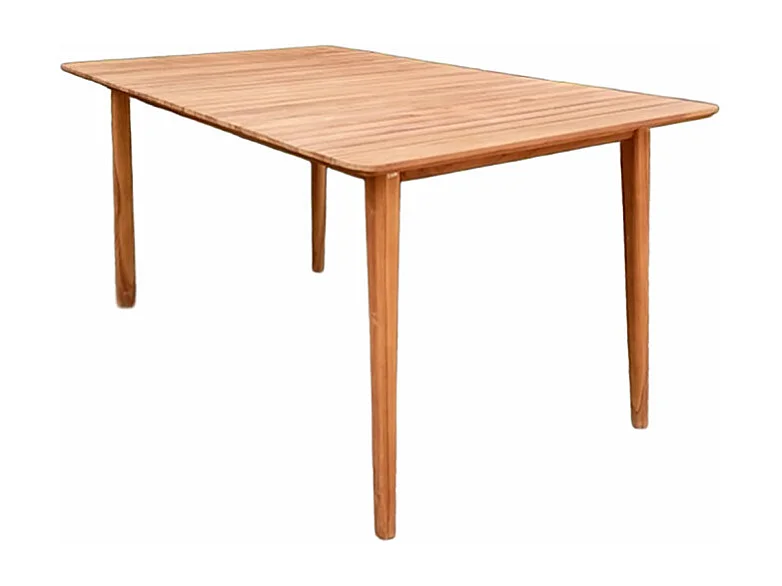 Table de jardin rectangulaire 150 cm bois de teck massif - ANCOLIE