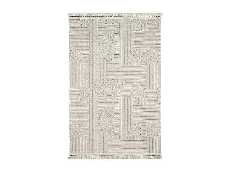 Tapis beige – motif art déco en relief, 120x180 cm ISTANBUL