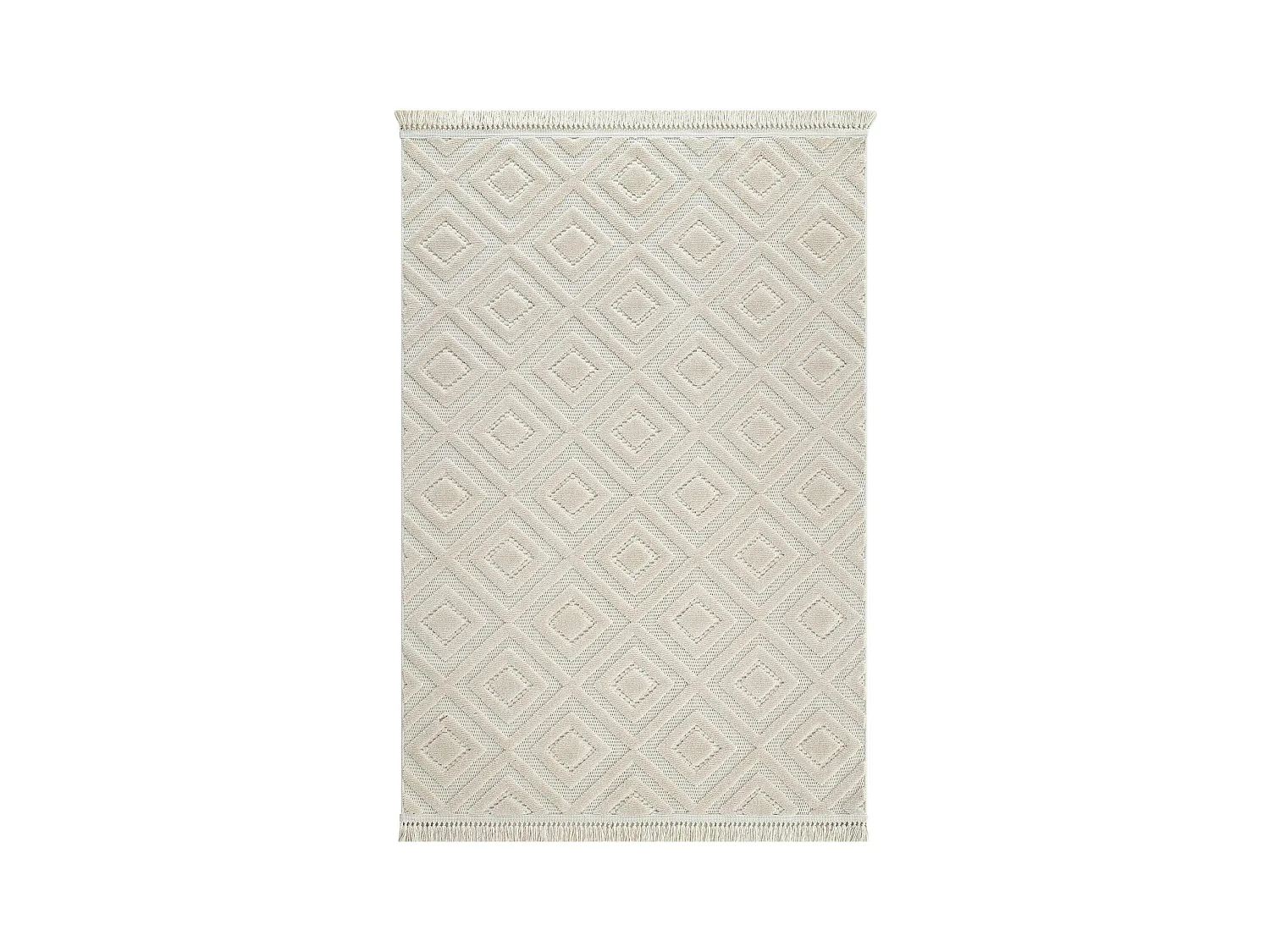 Tapis beige – motif losanges en relief, 120x180 cm ISTANBUL