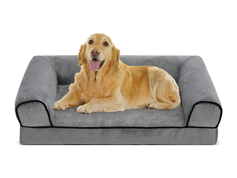 Lit pour chien, canapé orthopédique pour chien, canapé avec mousse ergonomique en forme d'œuf, lavable et antidérapant (XL 92 * 70 * 18CM)