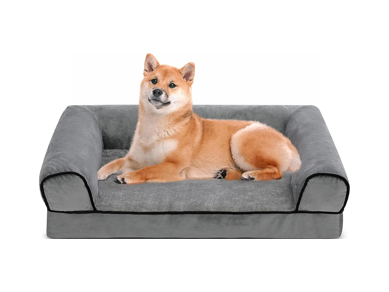 Lit pour chien, canapé orthopédique pour chien, canapé avec mousse ergonomique en forme d'œuf, lavable et antidérapant (L 76 * 51 * 18CM)
