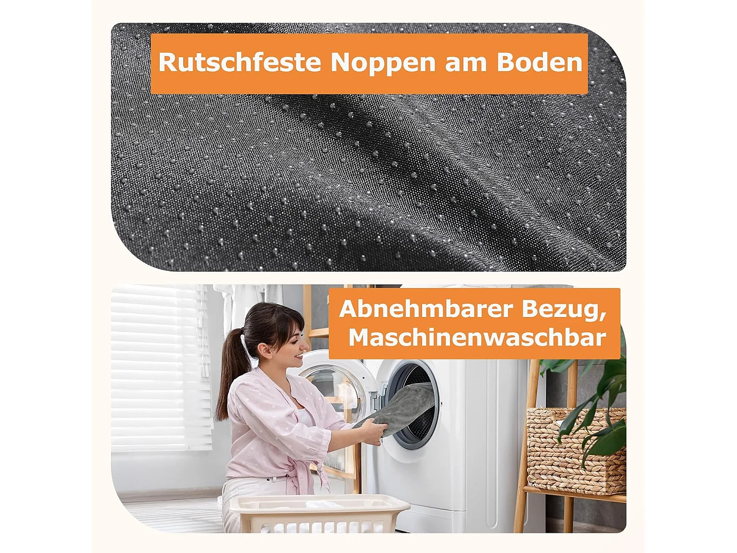 Lit pour chien, canapé orthopédique pour chien, canapé avec mousse ergonomique en forme d'œuf, lavable et antidérapant (L 76 * 51 * 18CM)