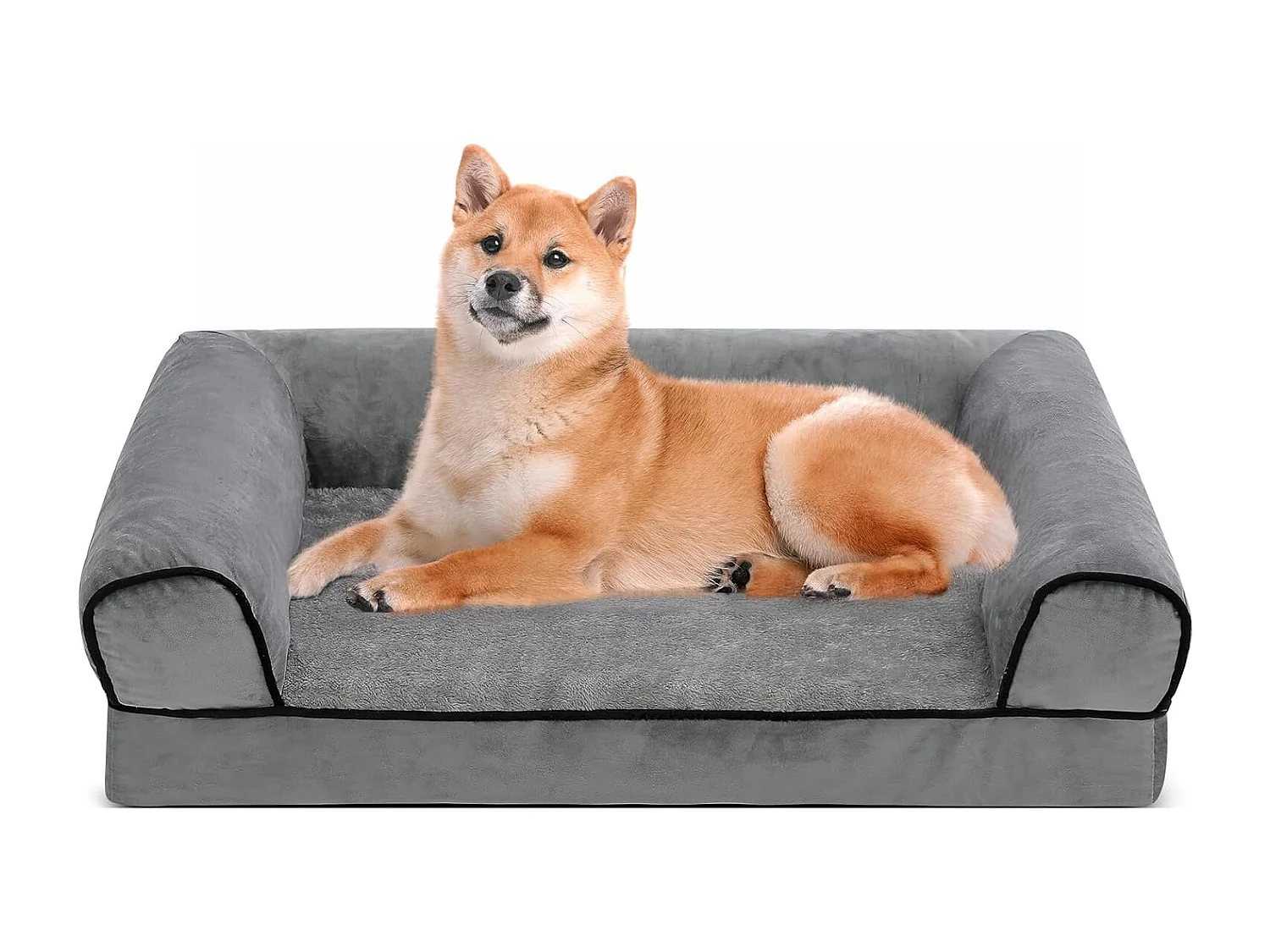 Lit pour chien, canapé orthopédique pour chien, canapé avec mousse ergonomique en forme d'œuf, lavable et antidérapant (L 76 * 51 * 18CM)