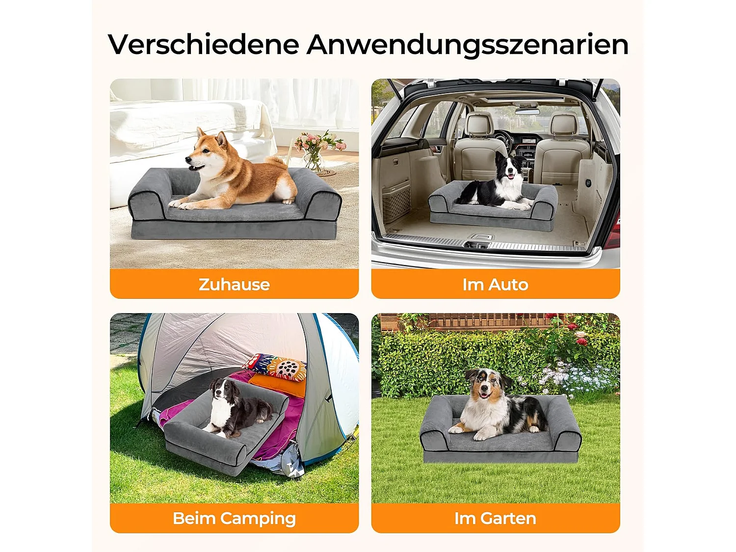 Lit pour chien, canapé orthopédique pour chien, canapé avec mousse ergonomique en forme d'œuf, lavable et antidérapant (L 76 * 51 * 18CM)