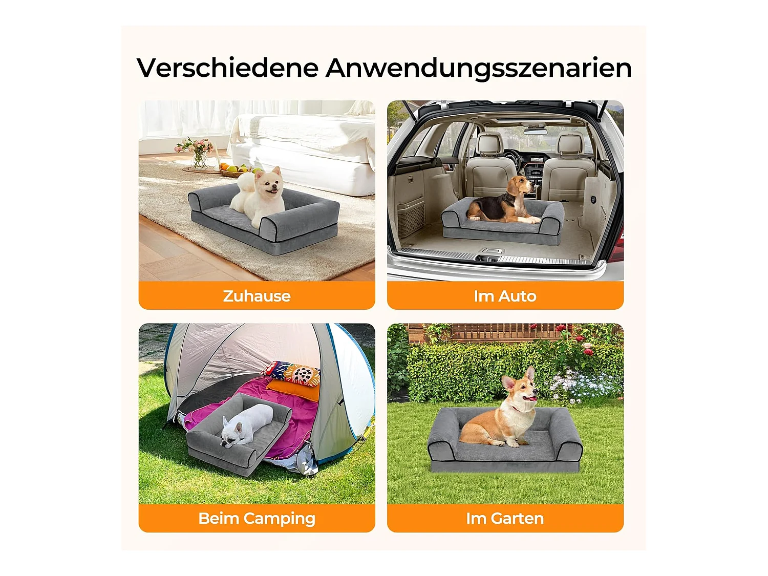 Lit pour chien, canapé orthopédique pour chien, canapé avec mousse ergonomique en forme d'œuf, lavable et antidérapant (M 50 * 40 * 18CM)