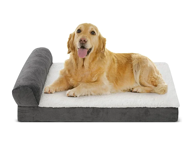 Lit orthopédique pour chien, canapé ergonomique pour chien avec mousse en forme d'œuf, lavable et antidérapant pour l'intérieur et l'extérieur (XL 105 * 65 * 25cm)