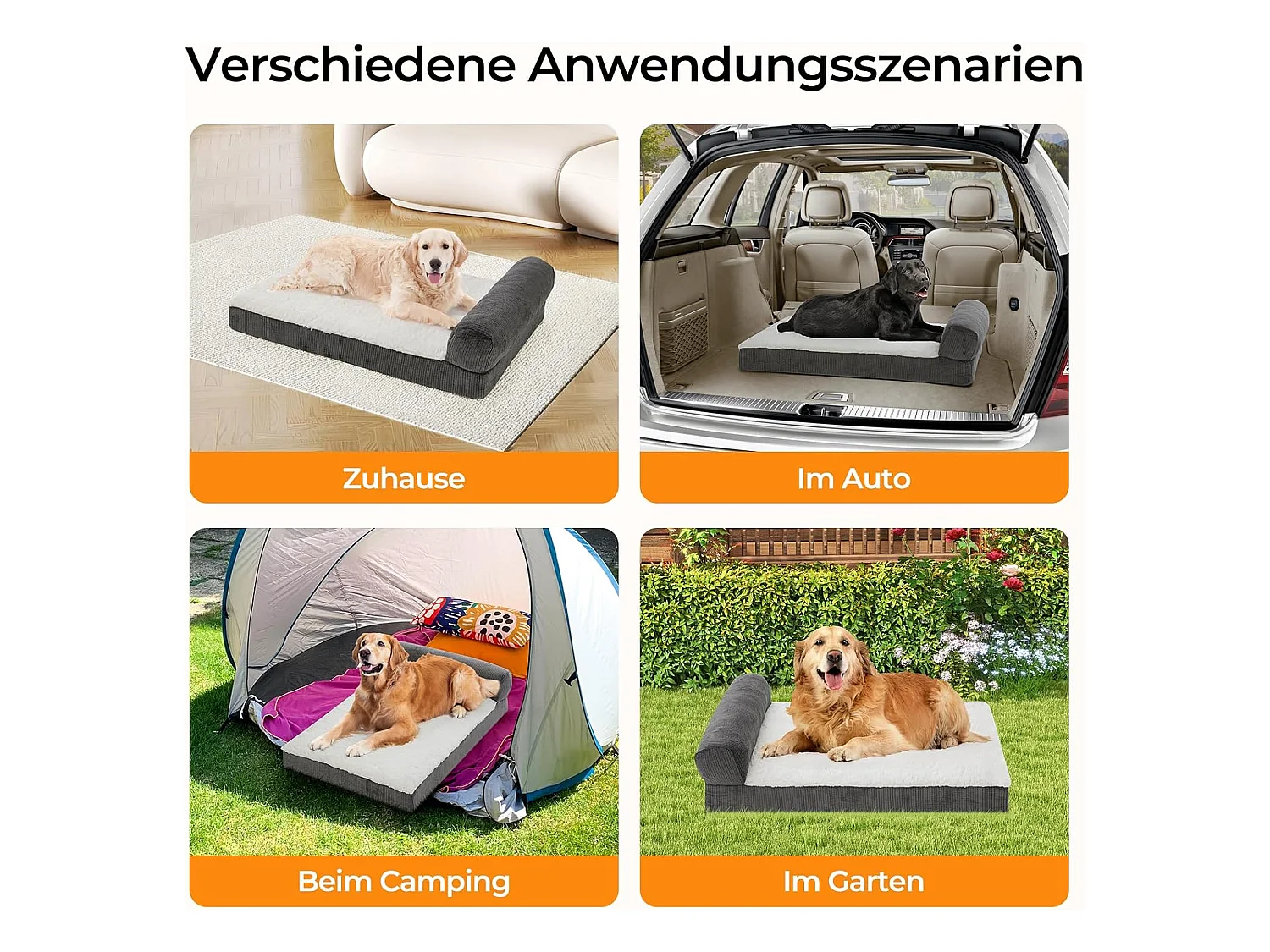 Lit orthopédique pour chien, canapé ergonomique pour chien avec mousse en forme d'œuf, lavable et antidérapant pour l'intérieur et l'extérieur (XL 105 * 65 * 25cm)