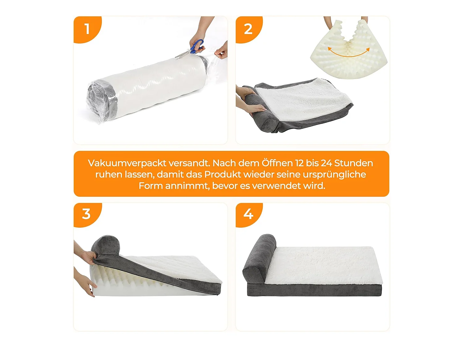 Lit orthopédique pour chien, canapé ergonomique pour chien avec mousse en forme d'œuf, lavable et antidérapant pour l'intérieur et l'extérieur (XL 105 * 65 * 25cm)