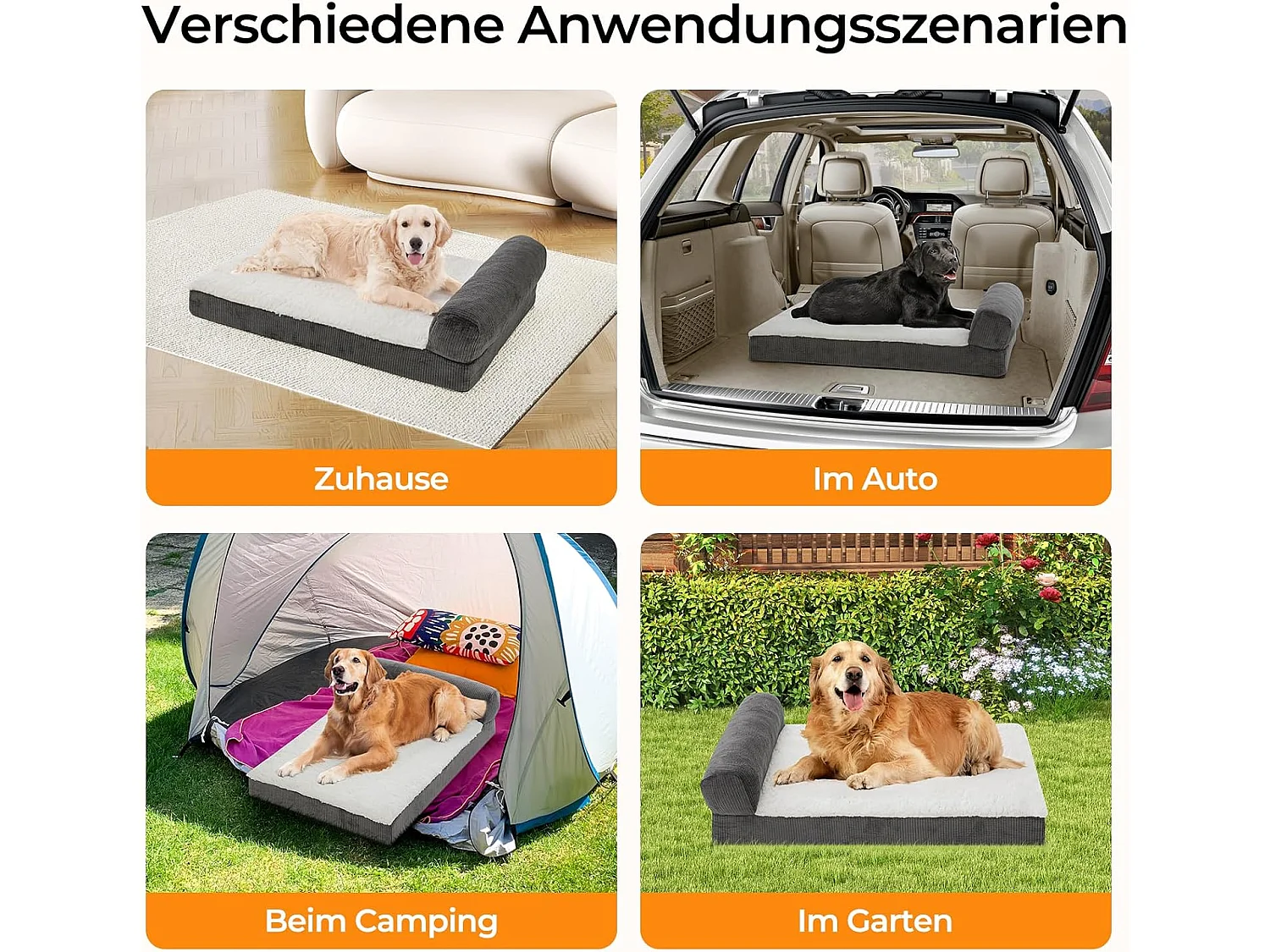 Lit orthopédique pour chien, canapé ergonomique pour chien avec mousse en forme d'œuf, lavable et antidérapant pour l'intérieur et l'extérieur (L 90 * 56 * 20cm)