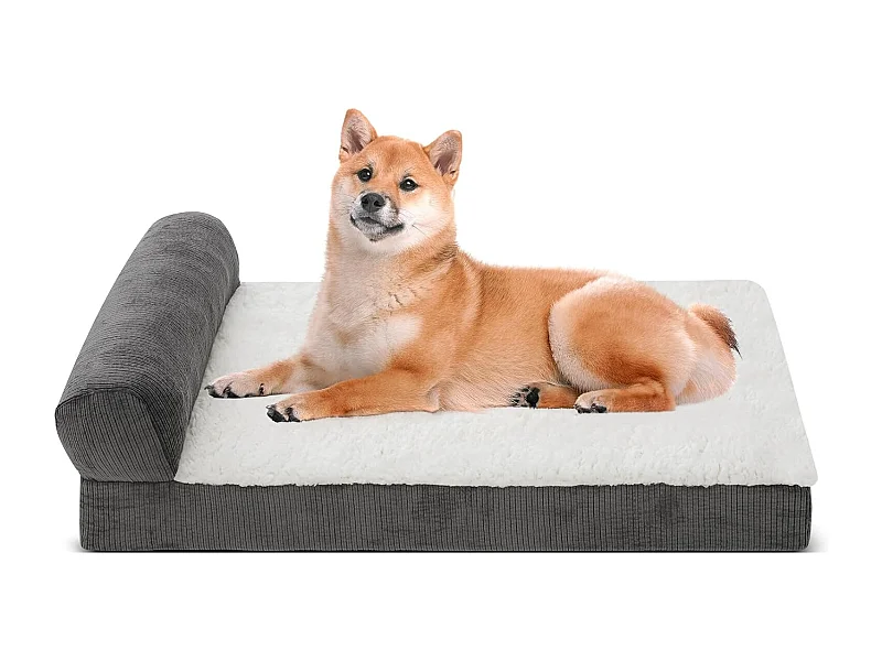 Lit orthopédique pour chien, canapé ergonomique pour chien avec mousse en forme d'œuf, lavable et antidérapant pour l'intérieur et l'extérieur (L 90 * 56 * 20cm)