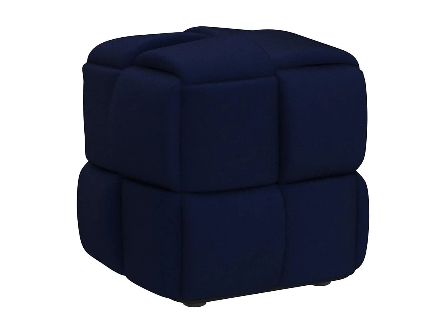 Pouf poggiapiedi in velluto, per soggiorno, quadrato, intrecciato, decorativo, moderno, 43 x 43 x 46 cm, carico massimo 140 kg, blu