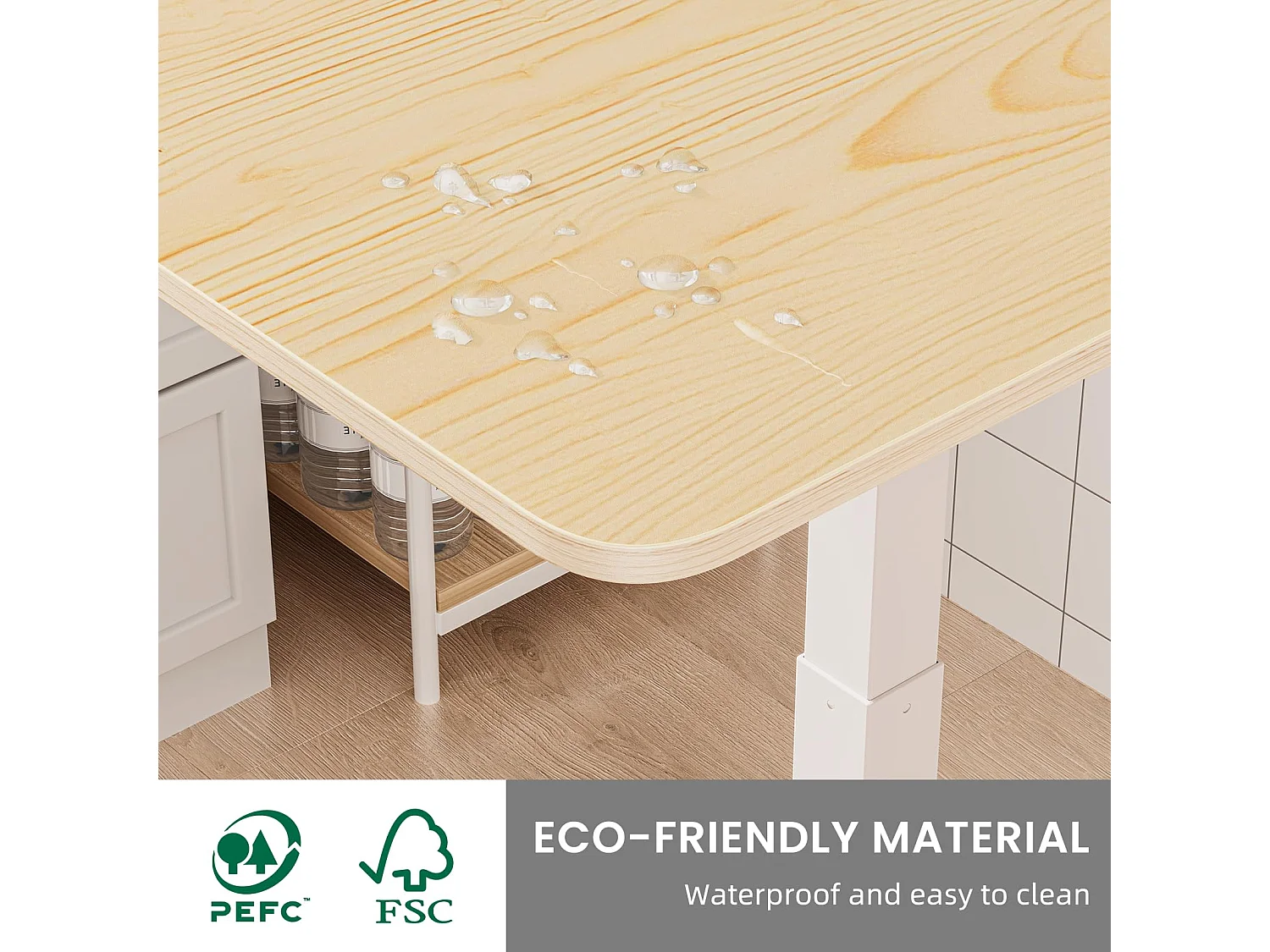 Table d’appoint en bois 40x80 cm, hauteur réglable, avec roulettes, utilisable comme table de lit, chevet, bureau mobile ou table de soins pour chambre ou salon