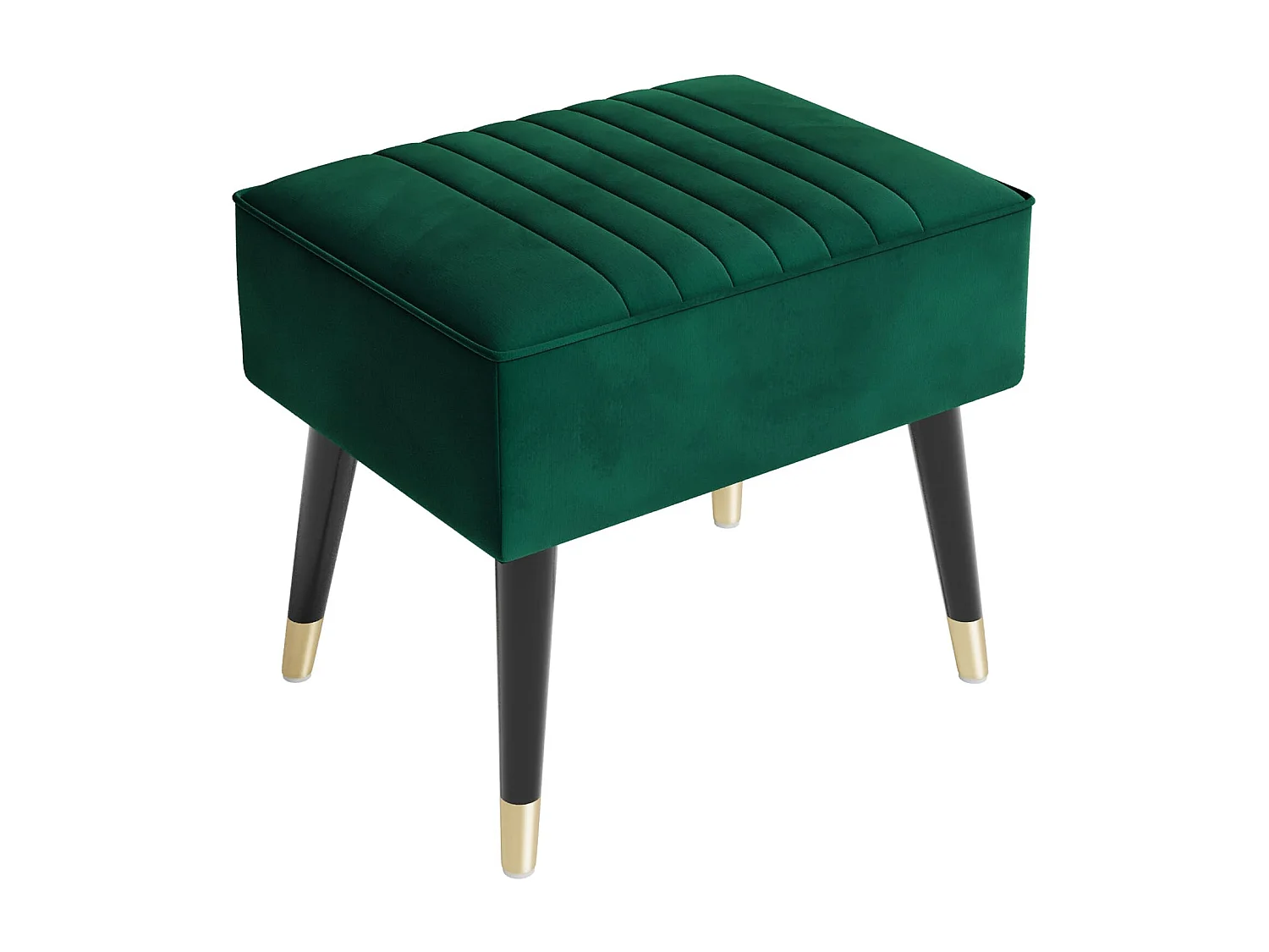 Fluwelen voetenbankje, poef met metalen poten voor woonkamer, slaapkamer, 52 x 40 x 49 cm - grijs