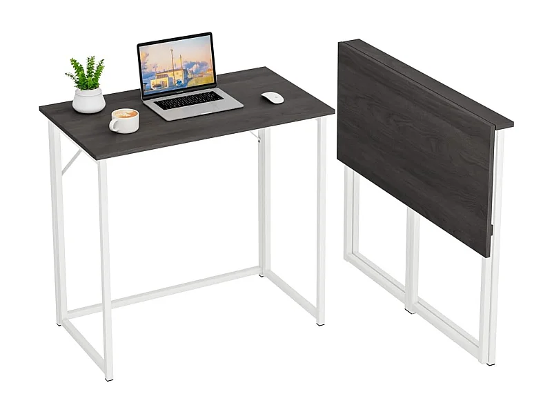 Opvouwbaar computerbureau, kleine computertafel voor thuis en op kantoor, eenvoudige montage, 80 x 46 x 74 cm - Zwart