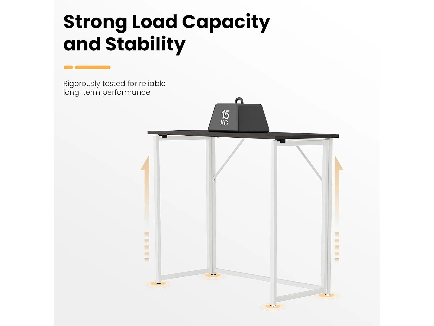 Opvouwbaar computerbureau, kleine computertafel voor thuis en op kantoor, eenvoudige montage, 80 x 46 x 74 cm - Zwart