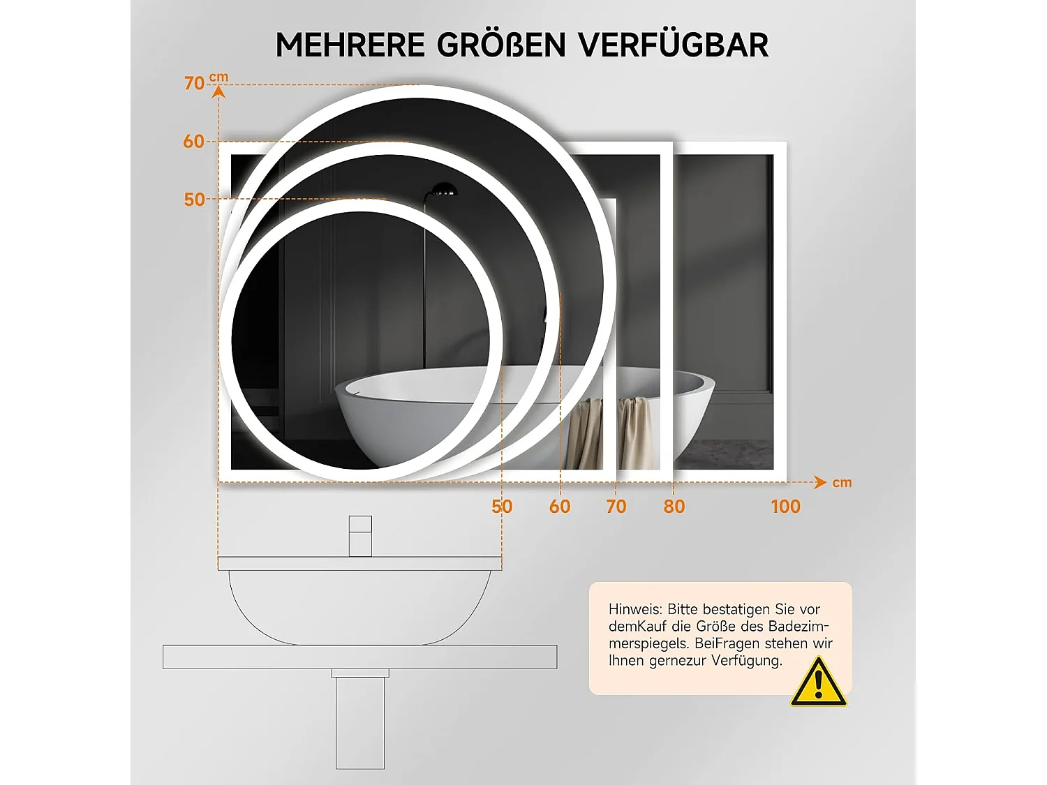 Miroir de Salle de Bain YOLEO avec Éclairage, Horloge, Thermomètre, Loupe 3x, Miroir Mural avec Prise, LED Anti-Buée, 3 Couleurs de Lumière Réglables, 80 x 60 cm