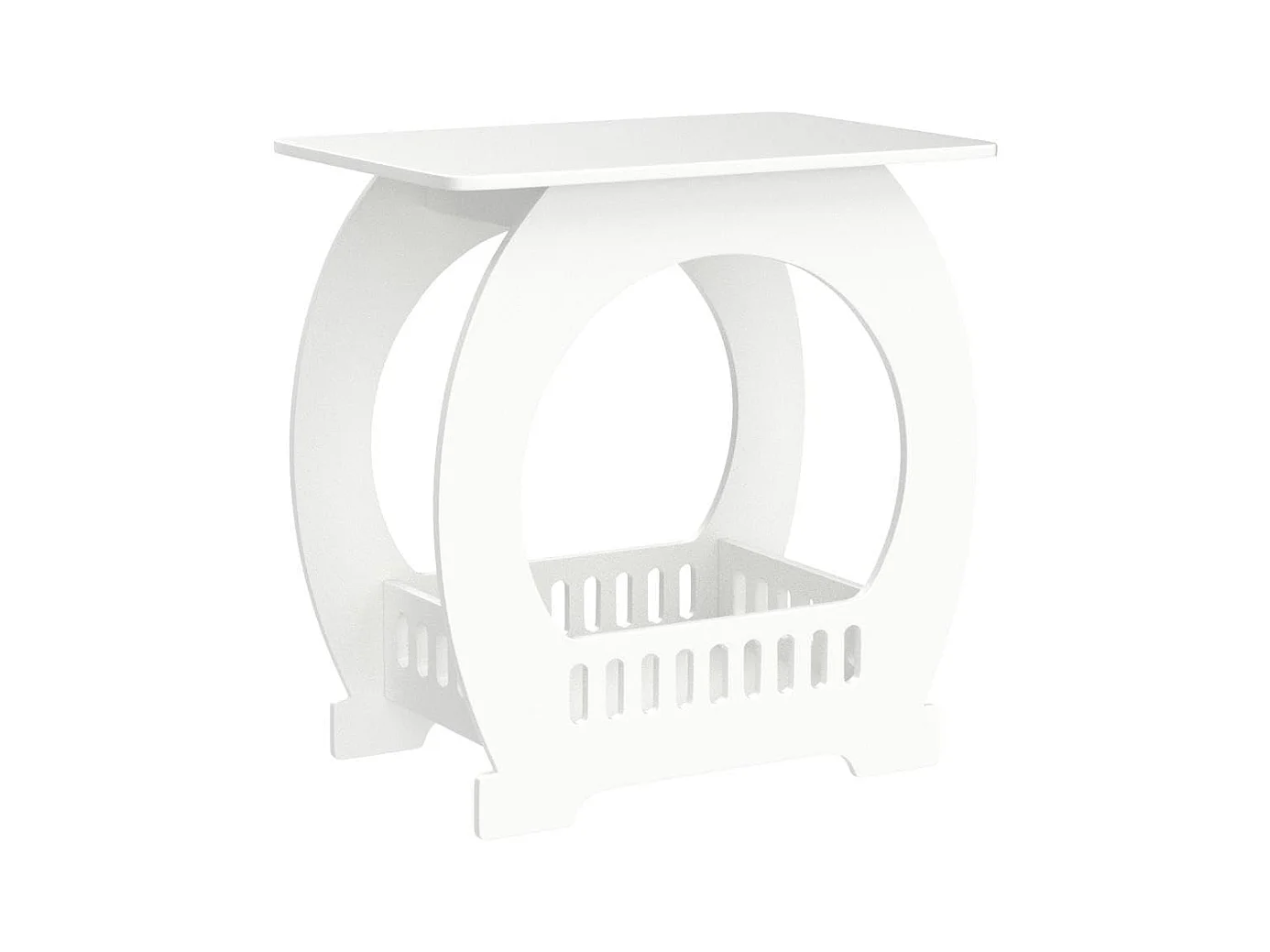 Comodino bianco 30x44x46 cm con cestino, ideale come comodino, tavolino da caffè o tavolino da divano per soggiorno, camera da letto, bagno o balcone