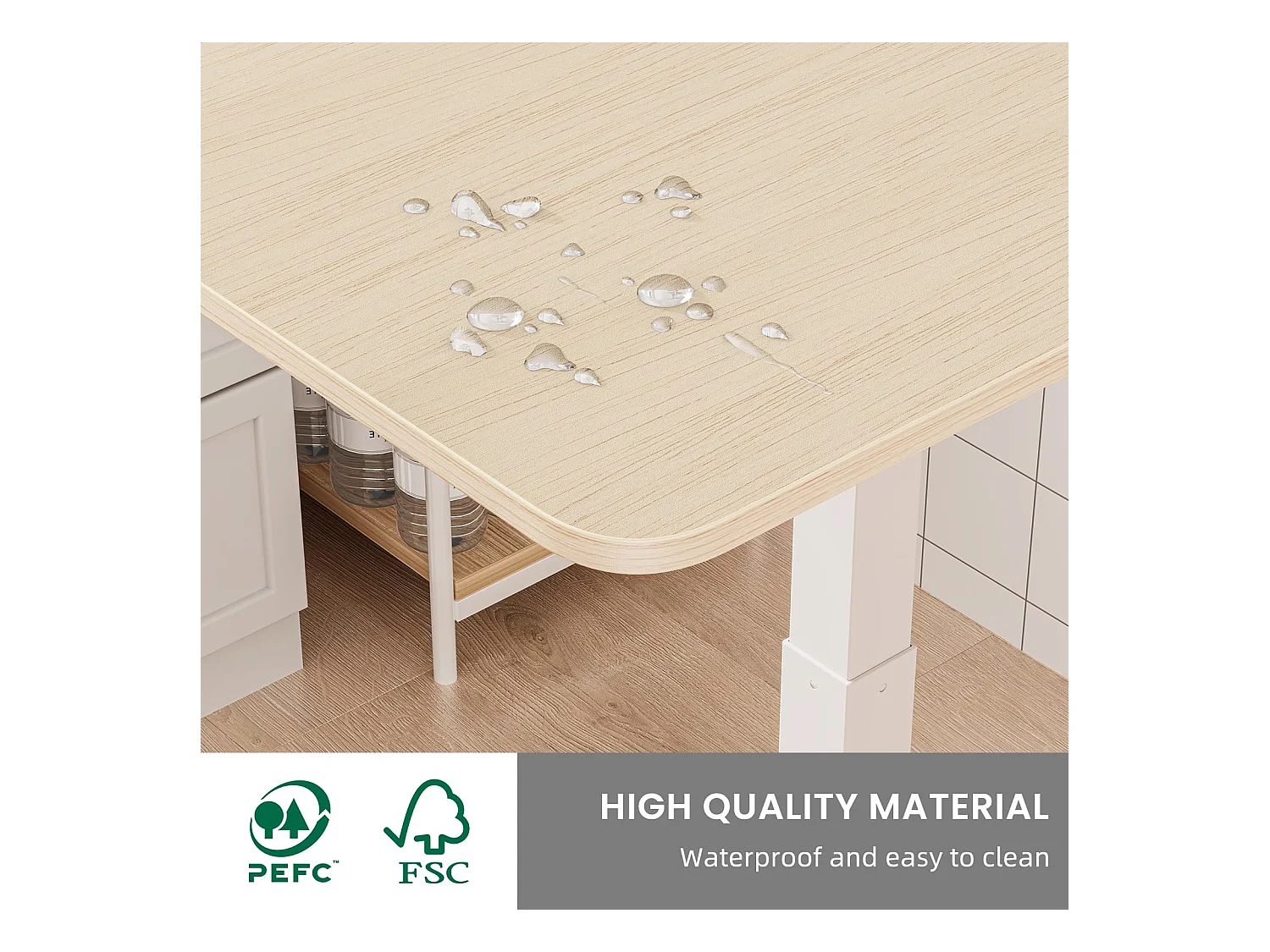 Houten laptop-bijzettafel, verstelbare hoogte, met wieltjes, kan worden gebruikt als banktafel, nachtkastje, woonkamer, slaapkamer of nachtkastje