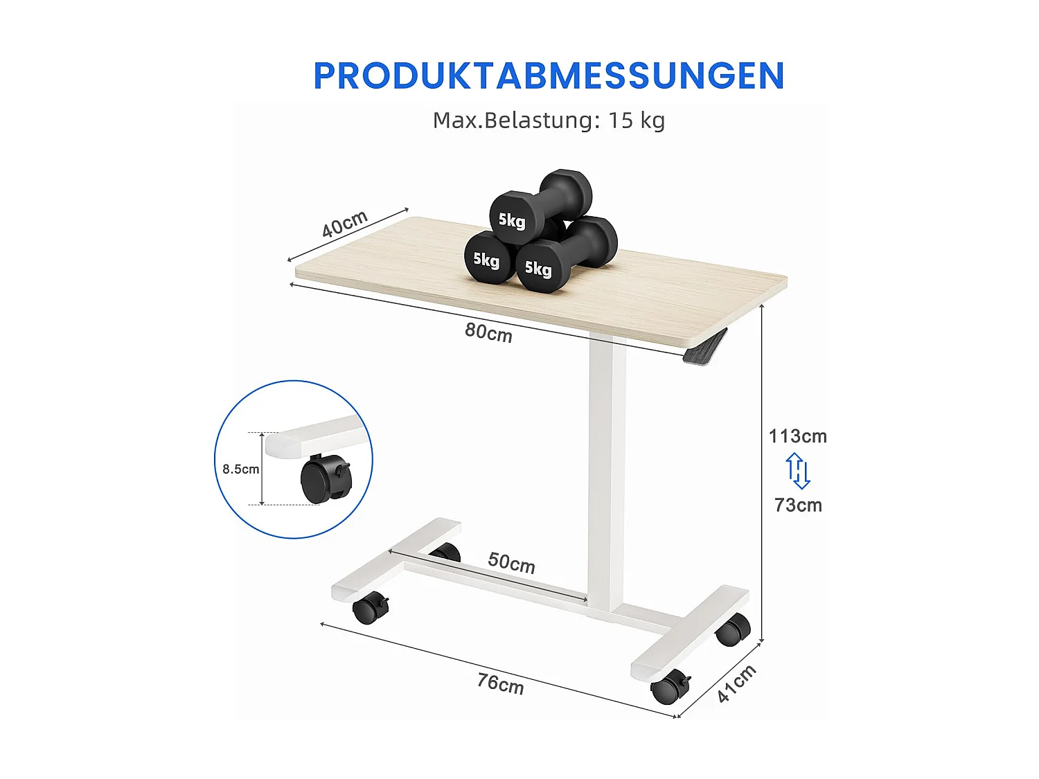 Table d’appoint en bois pour ordinateur portable, hauteur réglable, avec roulettes, utilisable comme table de canapé, chevet, salon, chambre ou table de soin au lit