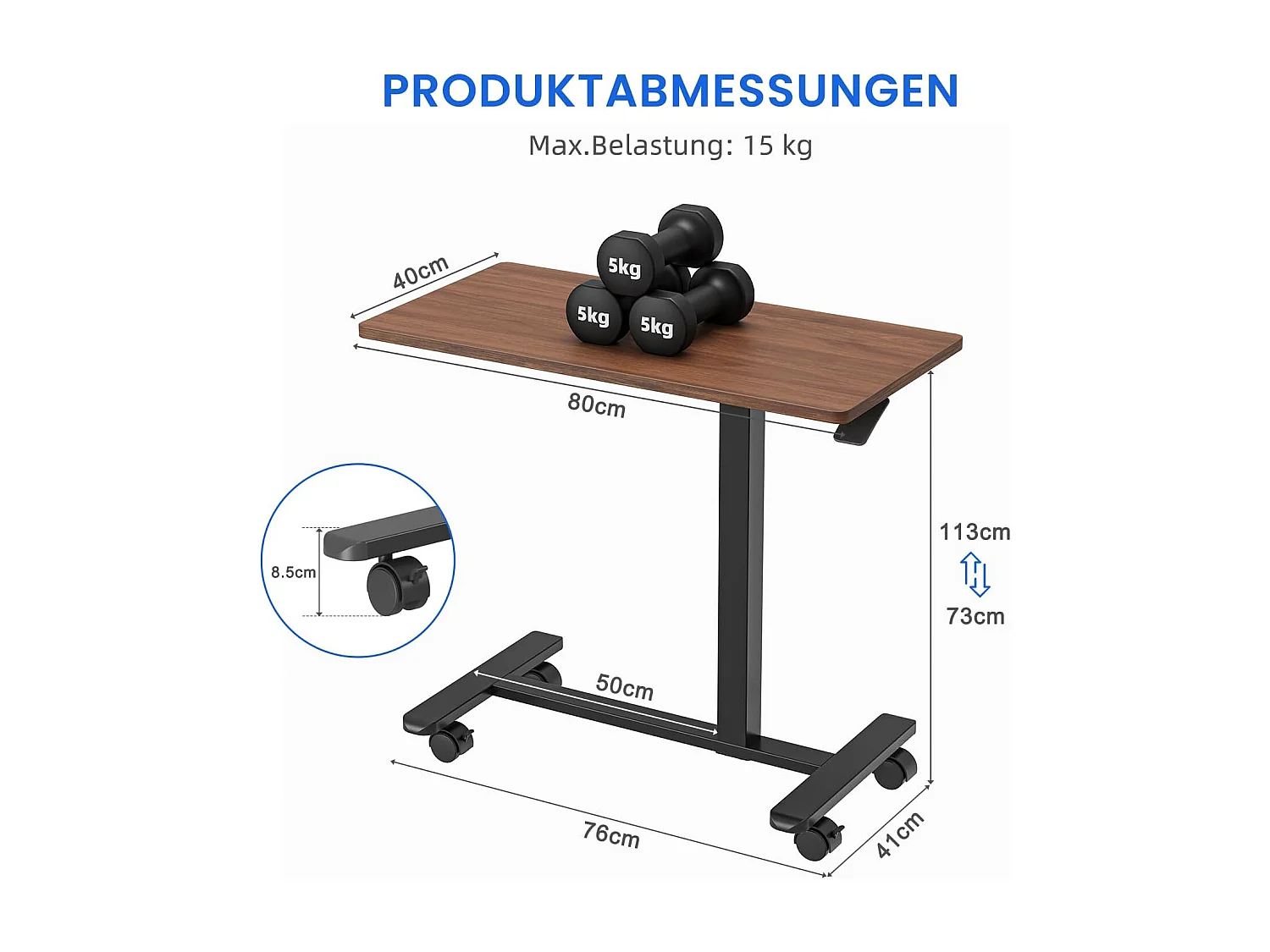 Table d’appoint en bois pour ordinateur portable, hauteur réglable, avec roulettes, utilisable comme table de canapé, chevet, salon, chambre ou table de soin au lit
