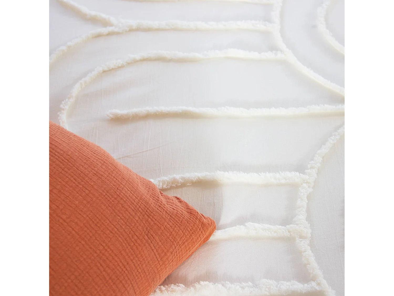 Set di biancheria da letto con archi retrò in cotone lavato