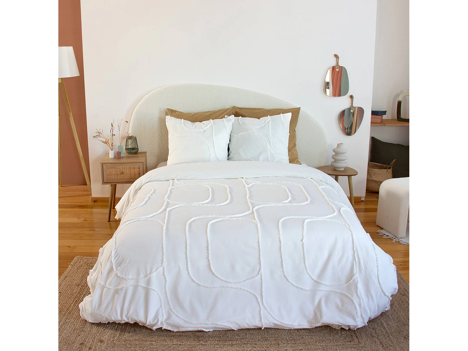 Set di copripiumino di cotone bianco 2 piazze