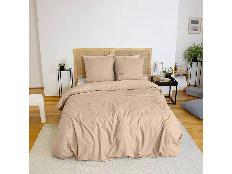 Biancheria da letto reversibile motivo chevron 2 posti greige, grigio