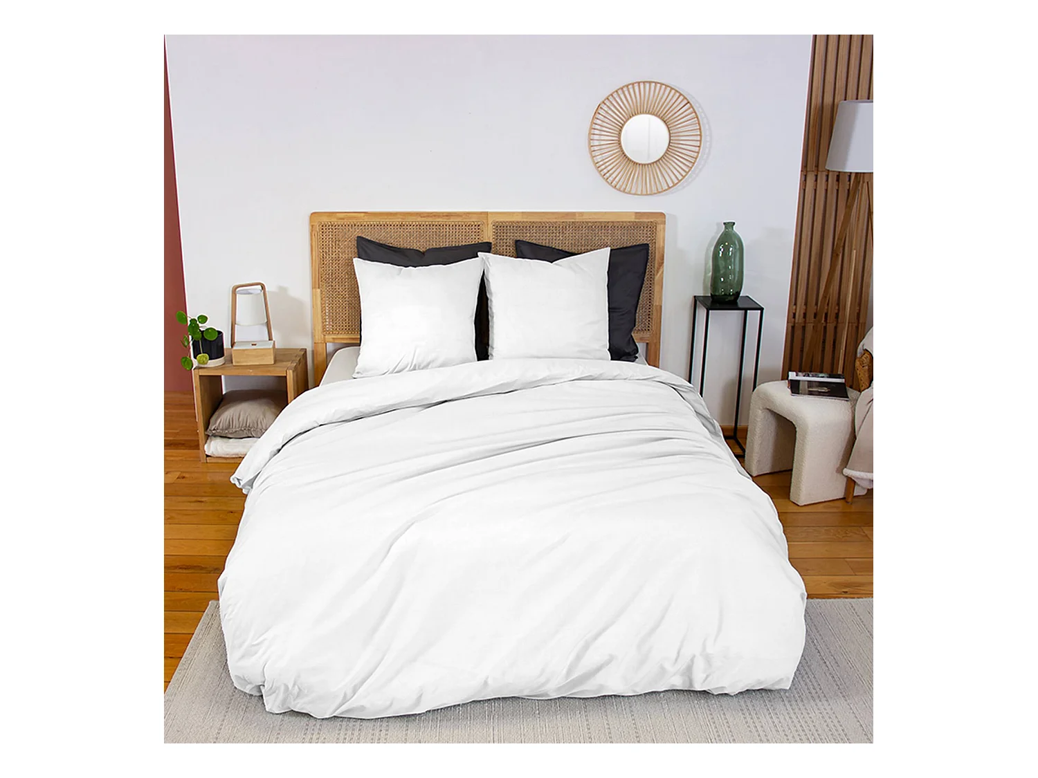 Juego de funda nórdica de algodón blanco