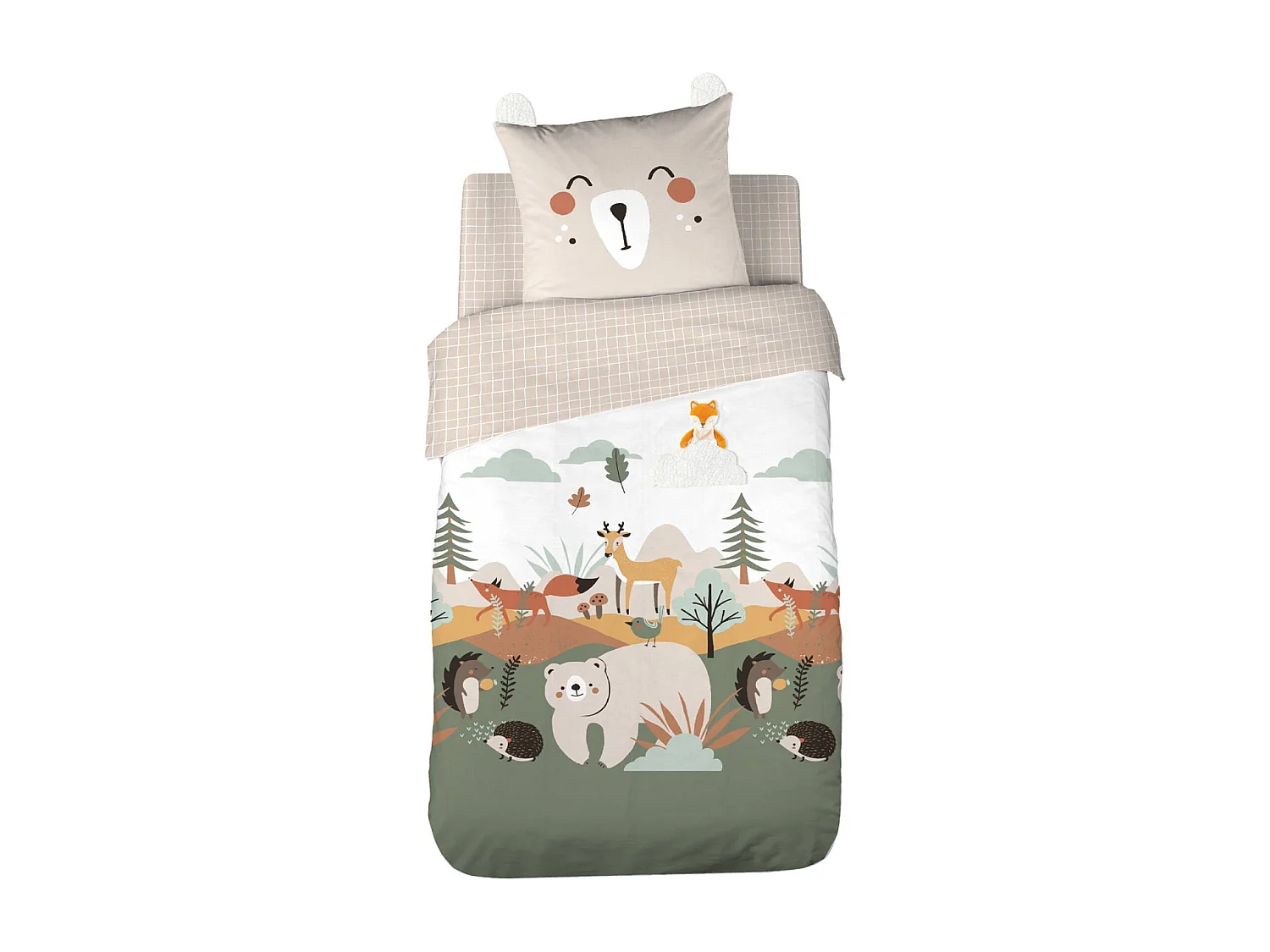 Parure da letto in microfibra reversibile stampato foresta d'autunno