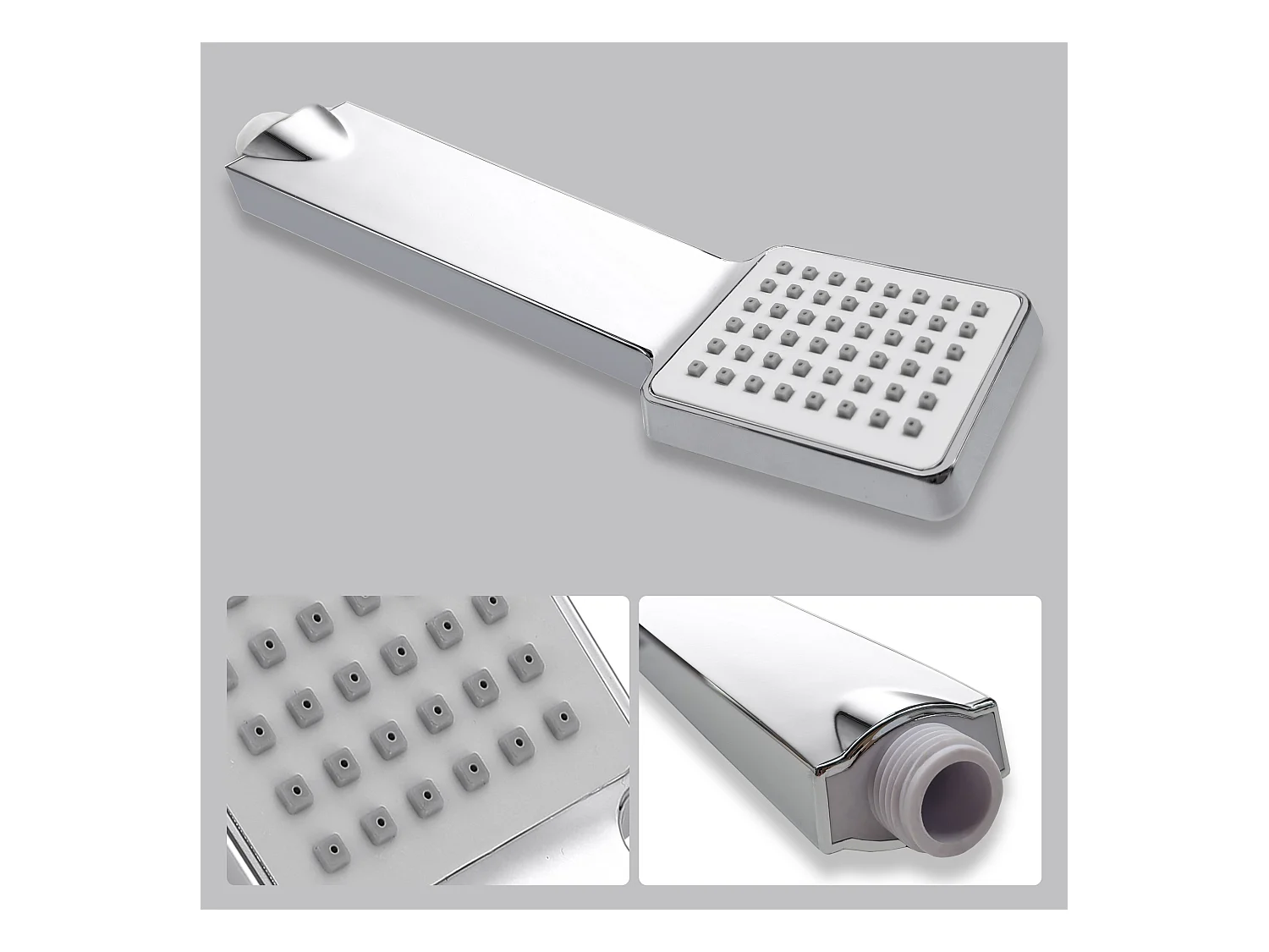 Colonne de douche thermostatique AICA- Ensemble de douche carrée en acier inoxydable- Système douche réglable en hauteur- Chromé