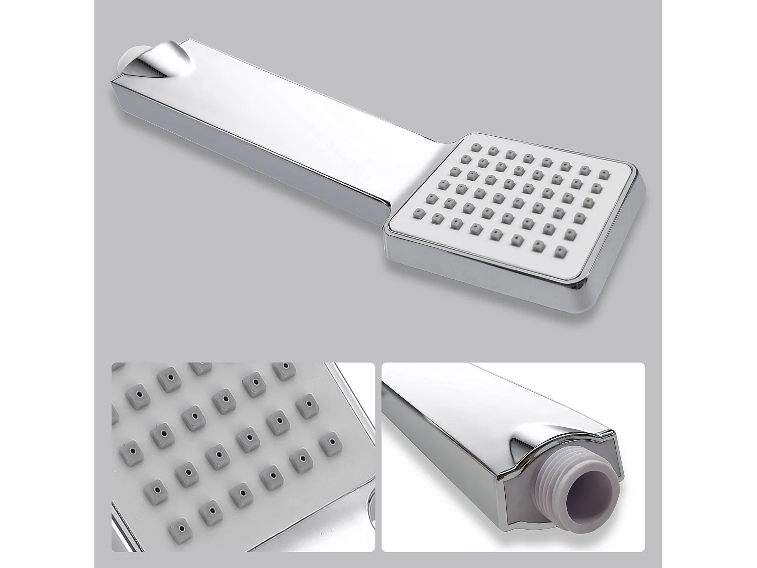 Colonne de douche thermostatique AICA- Ensemble de douche carrée en acier inoxydable- Système douche réglable en hauteur- Chromé